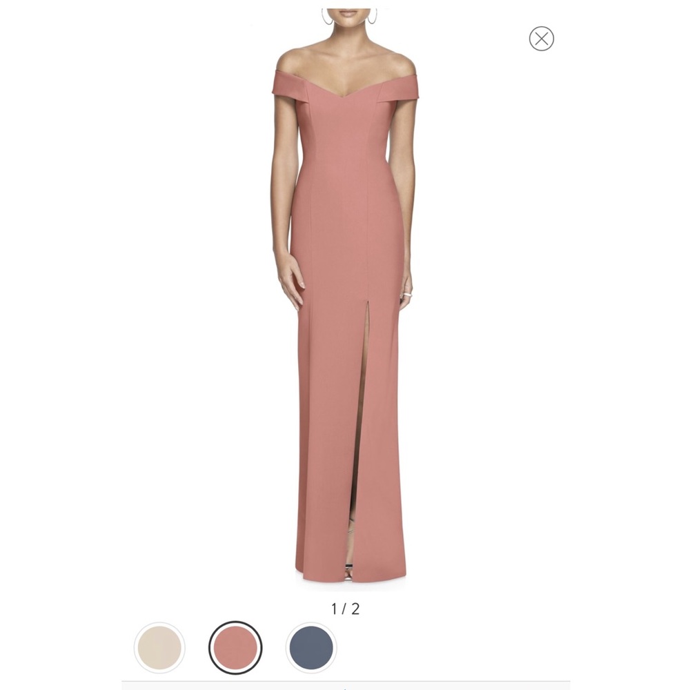 Dessy off shoulder cross back bridesmaid 5548692